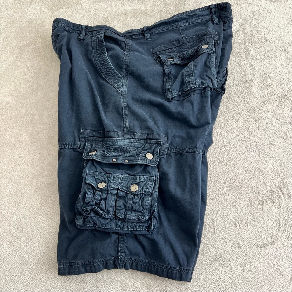 Kilburne & Finch Shorts Men's size 40 Cargo Flat Front Pockets Blue 100%‎ Cotton